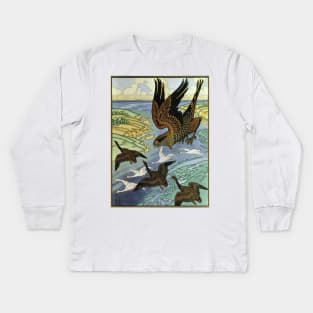 Falcon for the Epic Volga - Ivan Bilibin Kids Long Sleeve T-Shirt